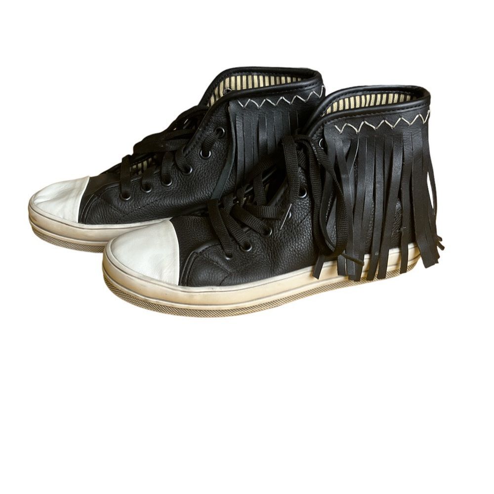 Ysabel Black Leather Sneakers Size 7